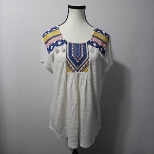 Style & Co white tassel blouse women’s size large